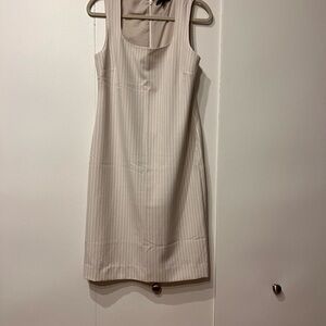 Banana Republic Cream Pinstripe Midi Dress